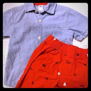 Boys Carter's shirt and shorts set